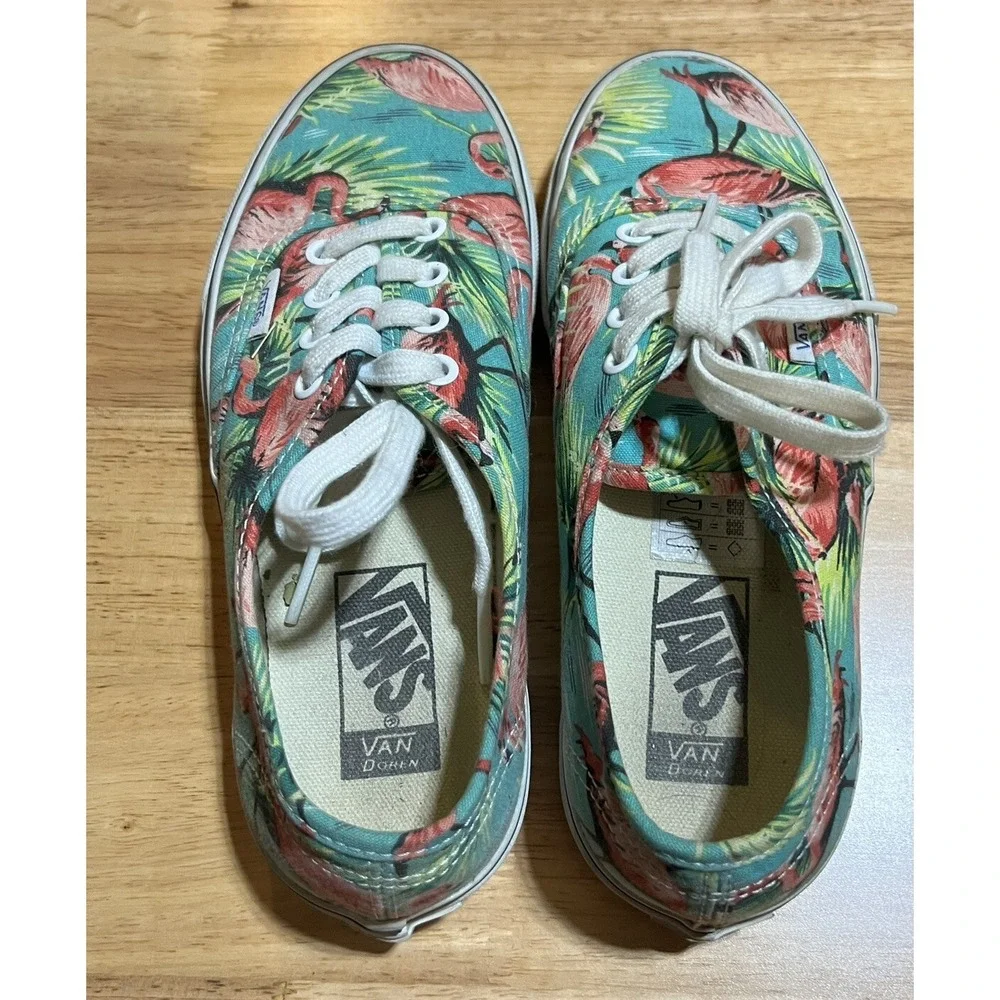 Vans Off The Wall Camden Pink Flamingo Shoes Teal/Pink Sneakers Women's 6.5